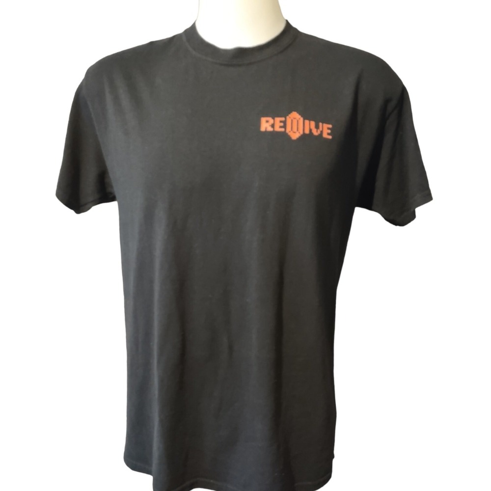 ReVive Skateboard Shirt Men's Large Retro Gaming Graphic Black Short Sleeve Tee